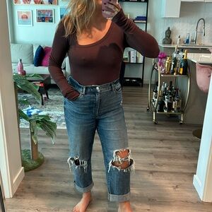 Naked Wardrobe Ribbed Asymmetrical Bodysuit